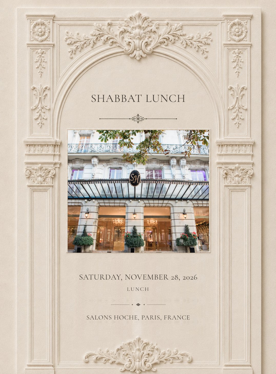 Shabbat Lunch invitation